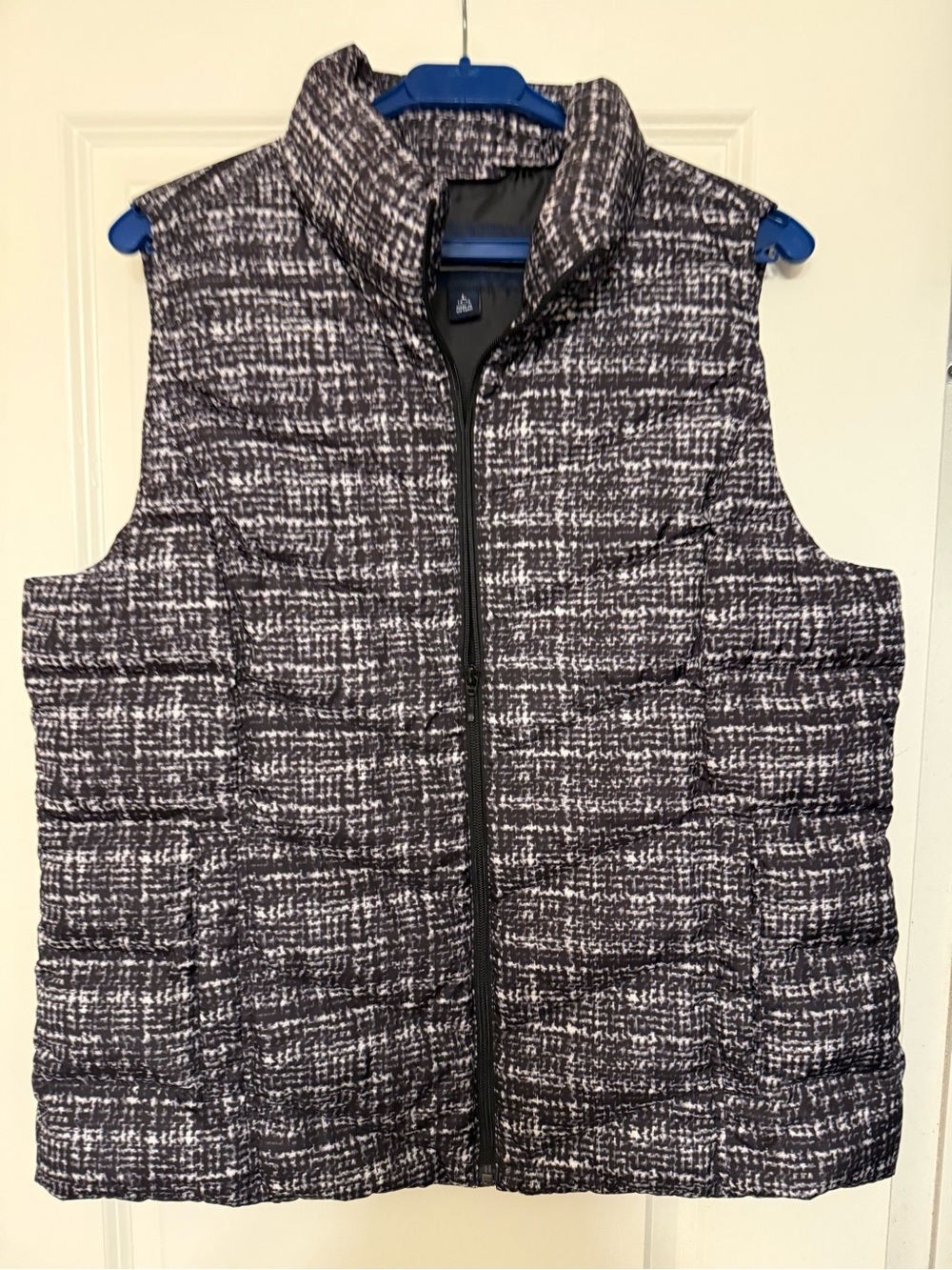 Lands' End Women’s Quilted Insulated Full Zip Puffer Vest Brown/White L